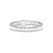 Solitaire Emerald Labgrown Diamond Bezel Tennis Bracelet