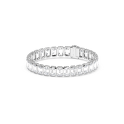 Solitaire Emerald Labgrown Diamond Bezel Tennis Bracelet