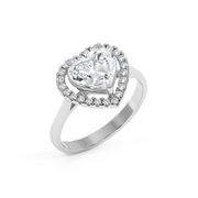 HEART SOLITAIRE HALO RING