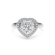 HEART SOLITAIRE HALO RING