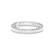 Solitaire Emerald Labgrown Diamond Bezel Tennis Bracelet