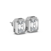 EMERALD BEZEL STUDS