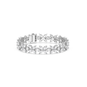 Marquise-Round Labgrown Diamond Flower Bracelet