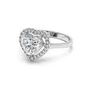HEART SOLITAIRE HALO RING