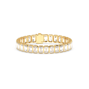 Solitaire Emerald Labgrown Diamond Bezel Tennis Bracelet