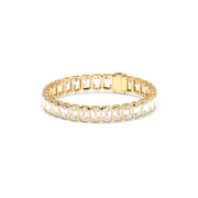 Solitaire Emerald Labgrown Diamond Bezel Tennis Bracelet