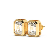EMERALD BEZEL STUDS
