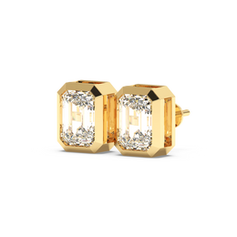 EMERALD BEZEL STUDS