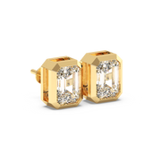 EMERALD BEZEL STUDS